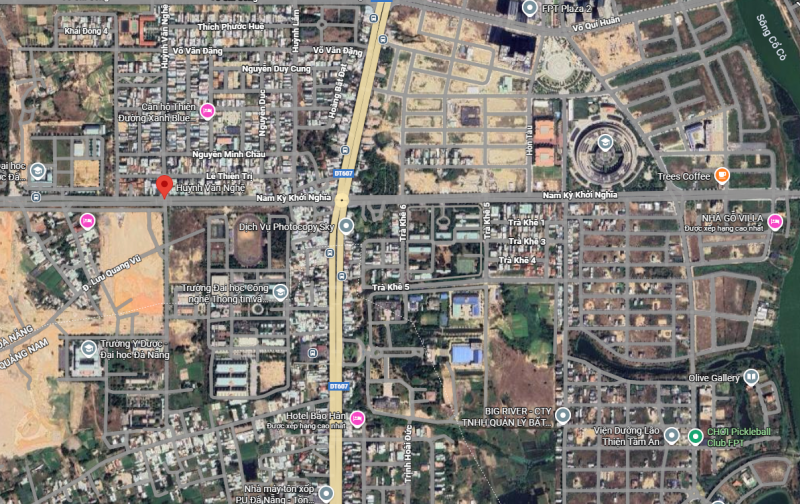 Mặt tiền Huỳnh Văn Nghệ đường 10m5 trục đường chính thông Võ Chí Công và Nam kỳ Khởi Nghĩa, ngay làng Đại học ĐN